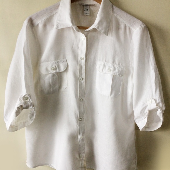 H&m linen top Clearance